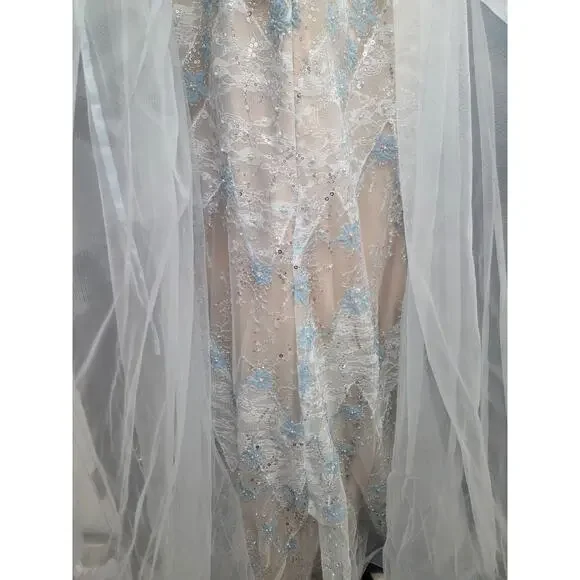 XO By Sophia Exclusive Light Sky Ice Blue Corset Long Prom Formal Dress Size 4 - Picture 16 of 16